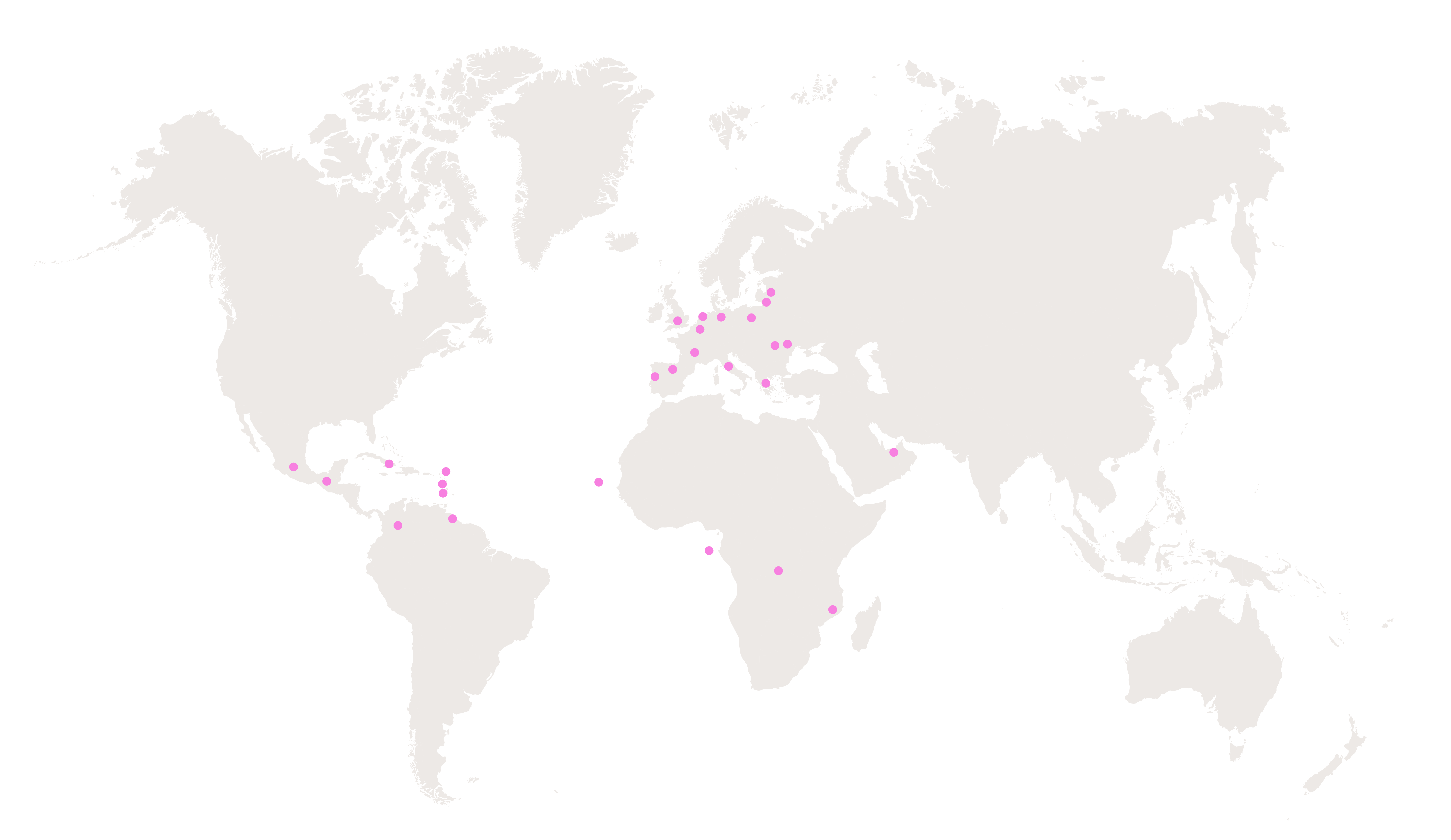 Mapa ubicaciones Equivalenza en el mundo
